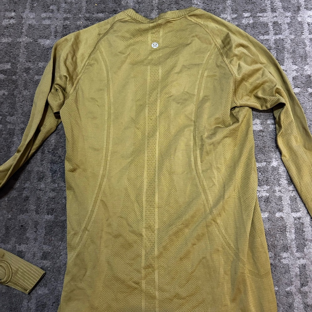 Olive Green Long Sleeve Shirt with Logo Emblem